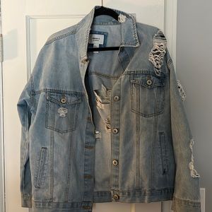 Forever 21 ripped jean jacket